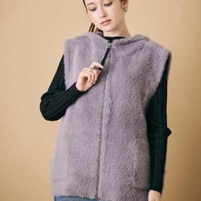 ＜Rose Tiara (Women/大きいサイズ)＞フェザーニットジレ（８３１３５５０５）