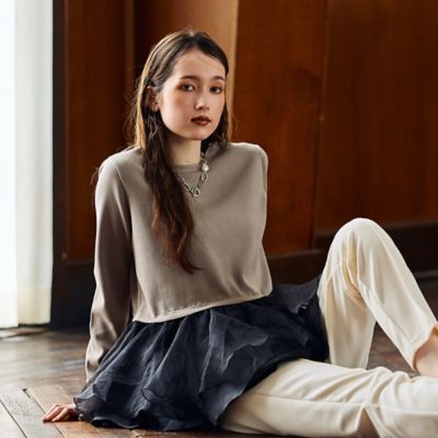 ローズティアラ　大きいサイズ　４6　プルオーバー Rose Tiara (Women/大きいサイズ) / ローズティアラ(大きいサイズ) TOP
