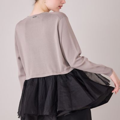 裾シアーペプラムニットプルオーバー（83135606） | Rose
