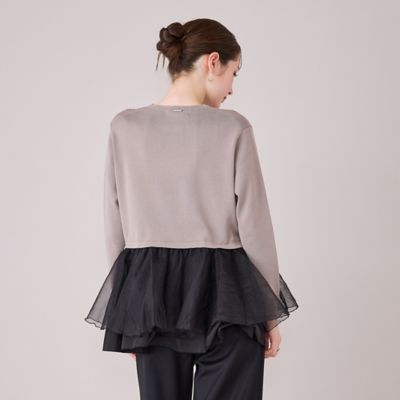 裾シアーペプラムニットプルオーバー（83135606） | Rose
