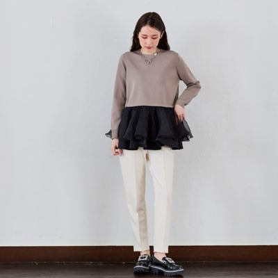 裾シアーペプラムニットプルオーバー（83135606） | Rose
