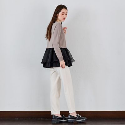 裾シアーペプラムニットプルオーバー（83135606） | Rose
