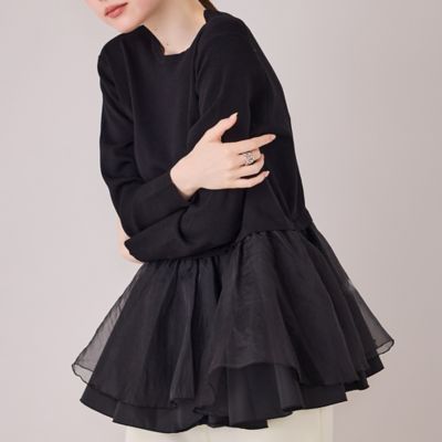 裾シアーペプラムニットプルオーバー（83135606） | Rose