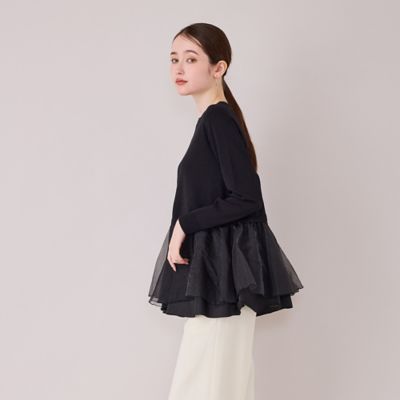 裾シアーペプラムニットプルオーバー（83135606） | Rose