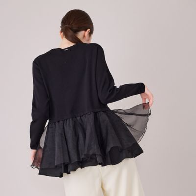 裾シアーペプラムニットプルオーバー（83135606） | Rose