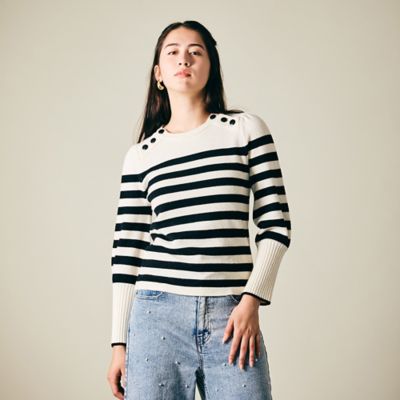【新品】ローズティアラ ボーダークルーネックニットプルオーバー 大きいサイズ ボーダーマリンニットプルオーバー（83136409） | Rose Tiara