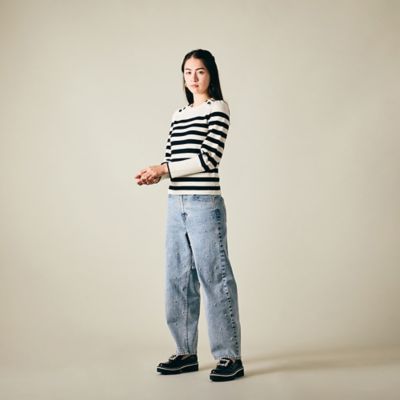 【新品】ローズティアラ ボーダークルーネックニットプルオーバー 大きいサイズ Rose Tiara / ローズティアラ （レディース） ニット・セーター