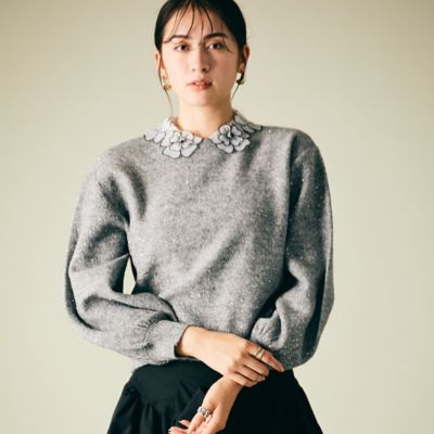 ラメ＆スパンコールニットプルオーバー（83136411） | Rose