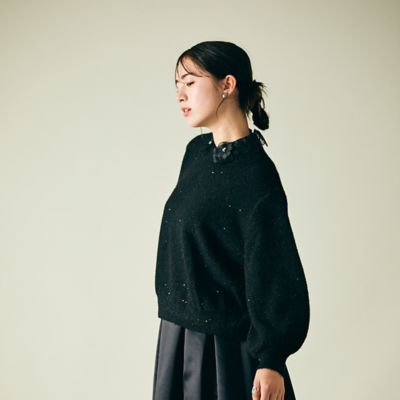 ラメ＆スパンコールニットプルオーバー（83136411） | Rose