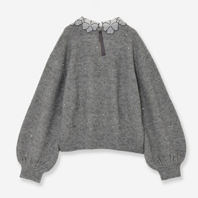 yori ラメクローバーパフブラウス ホワイト 38（yori ラメ