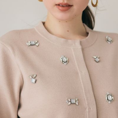 ビジュー付きカーディガン（83136503） | Rose Tiara (Women