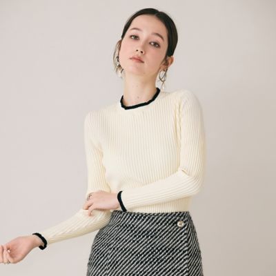 バイカラーラインリブニット（83136514） | Rose Tiara (Women