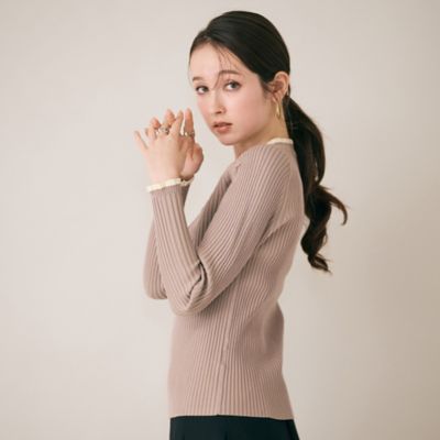 ローズティアラ　リブニット　バイオレット46 ローズティアラ 新品 46 フリルニット バイオレット 【公式通販】