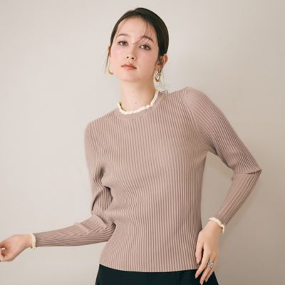 ローズティアラ　リブニット　バイオレット46 ローズティアラ 新品 46 フリルニット バイオレット 【公式通販】