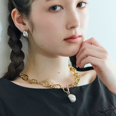 バロックパール風デザインチェーンネックレス（83142602