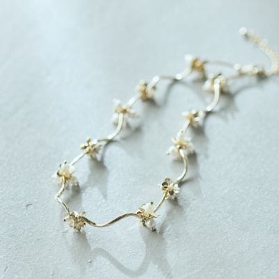 メタルフラワー＋パール調ネックレス（83142605） | Rose