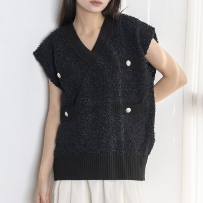 ＜EUCLAID (Women)＞【雑誌掲載】ペーパーモールニットベスト（８８００２４０５）