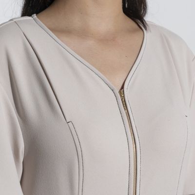 フロントファスナージョーゼットワンピース（88012307