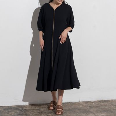 ＜EUCLAID (Women)＞フロントファスナージョーゼットワンピース（８８０１２３０７）