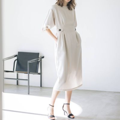 ＜EUCLAID (Women)＞リネンライクＩラインワンピース（８８０１２３１０）