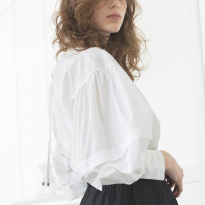 ＜EUCLAID (Women)＞タックスリーブシアーブラウス（８８０３２４１２）