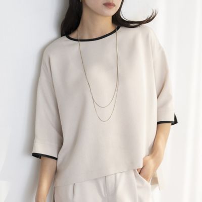 ＜EUCLAID (Women)＞リネンライクパイピングブラウス（８８０３２４２１）