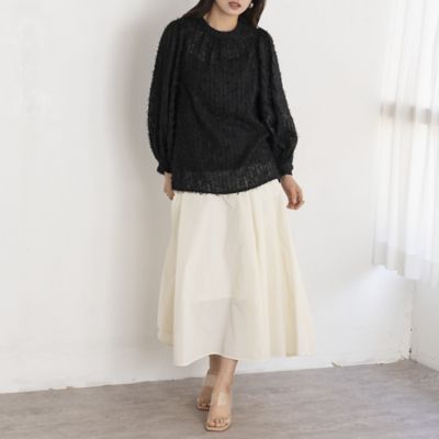 シアーフリンジボリュームスリーブブラウス（88032442