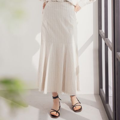 uncrave WHITE ナチュラルリネン マーメイドスカート uncrave WHITE】ナチュラルリネン マーメイドスカート