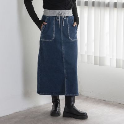 ＜EUCLAID (Women)＞【ＩＮＤＩＭＡＲＫ】スウェットデニムスカート（８８０４５３２２）