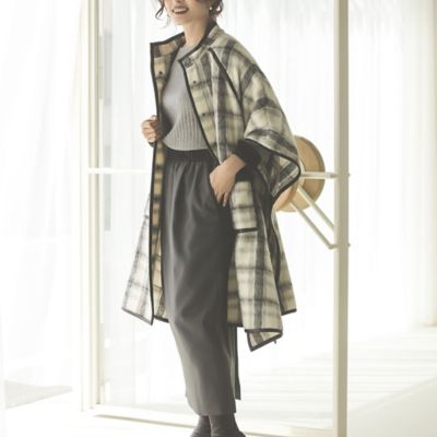 Aya×EUCLAID】バイカラーリラックススカート  