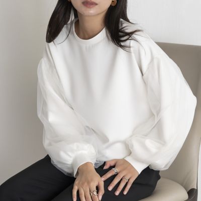 ＜EUCLAID (Women)＞【雑誌掲載】チュールスリーブプルオーバー（８８１２２４５２）