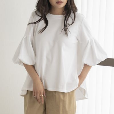 ＜EUCLAID (Women)＞バルーンスリーブカットソー（８８１２３３８１）