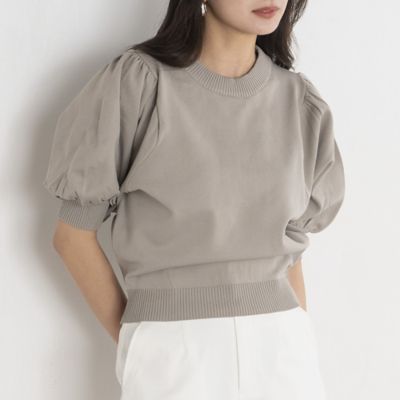 ＜EUCLAID (Women)＞【ｈｅｒ　ＥＵＣＬＡＩＤ】もちもちボリュームスリーブニット（８８１３２４４６）