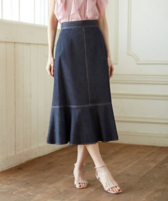 デニムライクペプラム スカート（１０２２１７１１１７０