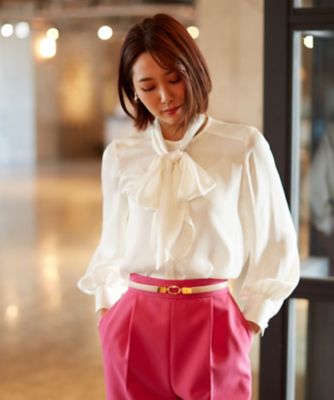 22aw 新品 セオリー リュクス サテン ボウタイ ブラウス-