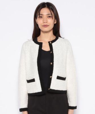 モールヘリンボーンニットショート ジャケット