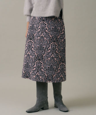 アラベスクジャガードフレア スカート（１０２２２７１１３８０