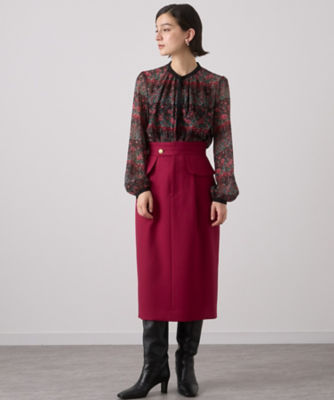 ウール調合繊ペプラム スカート（１０２２２７１１４８０