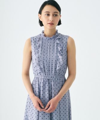 ハートドットプリントラッフルノースリ ワンピース