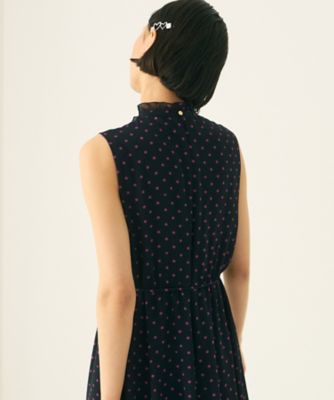 ハートドットプリントラッフルノースリ ワンピース