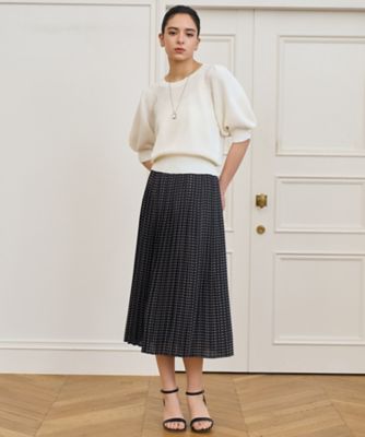 ピンドットプリントプリーツ スカート（１０２３１７１１２００） の