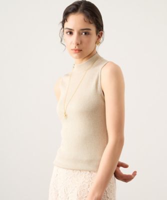 ブティック 新品 アナイ レーヨンラメリブプルオーバー ノースリ 38