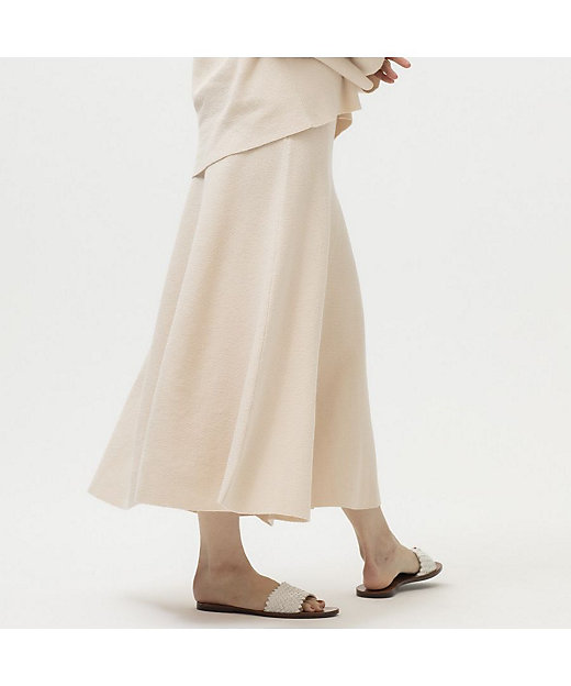 【SALE】オブ ロータス ブークレーフレアニットスカート 02オフホワイト ロングスカート