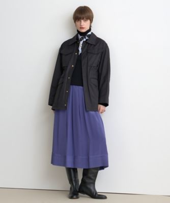 新品タグ付【HOUSE OF LOTUS】シルク混 ロングテントコート M shirocon PONYサテンロングコート | 2023 AW Collection| yori