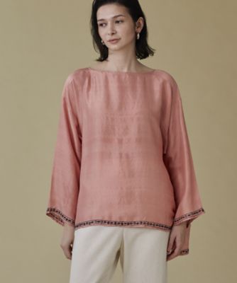 マルベリーシルクミラー刺繍ブラウス（30221013080