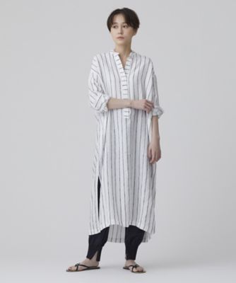 ＜HOUSE OF LOTUS (Women)＞ヘンプストライプシャツワンピース（３０２２１０１４４６０）