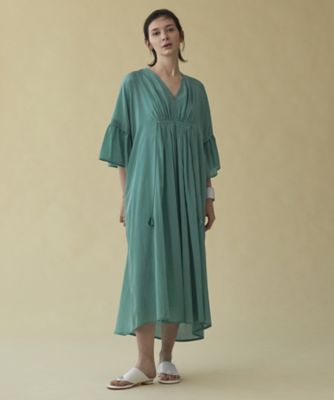 cloth&cross Vネックカフタンワンピース ハグオーワー 【cloth&cross】Vネックカフタンロングワンピース