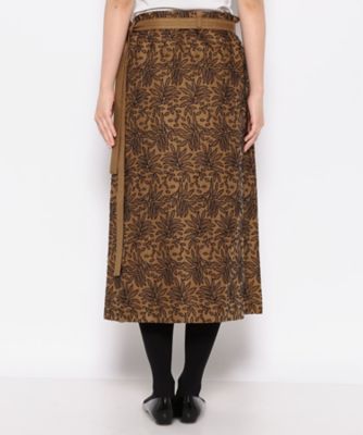 美品 HOUSE OF LOTUS リネンエンブロイダリーラップスカート 近年 リネンエンブロイダリーラップスカート（30222011080