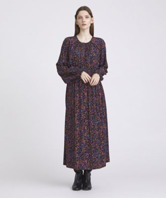 HOUSE OF LOTUS コスモスプリントギャザーワンピース コスモスプリント