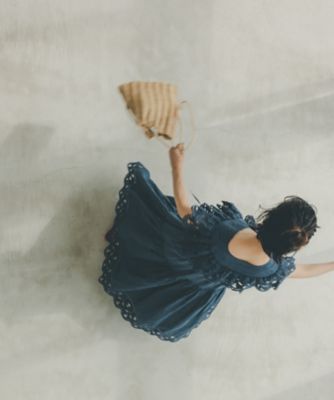 【高山都　Ｓｐｅｃｉａｌ　Ｃｏｌｌａｂｏｒａｔｉｏｎ】スカラ刺繍ギャザーフレアスカート（３０２３１０１１１２０）